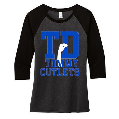 Ny Italian Hand Gesture Tommy Cutlets Football Women's Tri-Blend 3/4-Sleeve Raglan Shirt