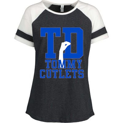 Ny Italian Hand Gesture Tommy Cutlets Football Enza Ladies Jersey Colorblock Tee