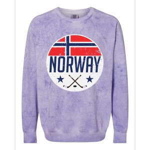 Norway Ice Hockey Flag Jersey Supporter Nordic Fan Gift Cool Gift Colorblast Crewneck Sweatshirt