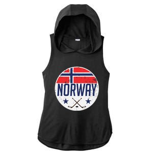 Norway Ice Hockey Flag Jersey Supporter Nordic Fan Gift Cool Gift Ladies PosiCharge Tri-Blend Wicking Draft Hoodie Tank