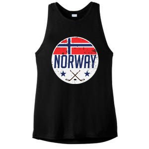 Norway Ice Hockey Flag Jersey Supporter Nordic Fan Gift Cool Gift Ladies PosiCharge Tri-Blend Wicking Tank