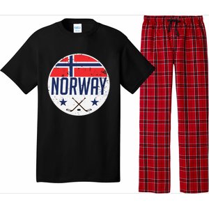 Norway Ice Hockey Flag Jersey Supporter Nordic Fan Gift Cool Gift Pajama Set