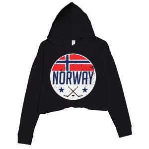 Norway Ice Hockey Flag Jersey Supporter Nordic Fan Gift Cool Gift Crop Fleece Hoodie