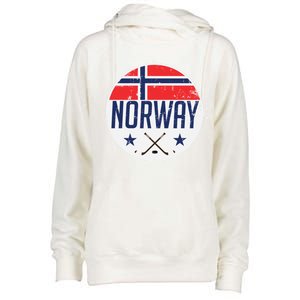 Norway Ice Hockey Flag Jersey Supporter Nordic Fan Gift Cool Gift Womens Funnel Neck Pullover Hood