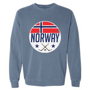 Norway Ice Hockey Flag Jersey Supporter Nordic Fan Gift Cool Gift Garment-Dyed Sweatshirt