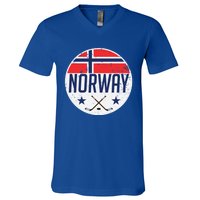 Norway Ice Hockey Flag Jersey Supporter Nordic Fan Gift Cool Gift V-Neck T-Shirt