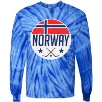 Norway Ice Hockey Flag Jersey Supporter Nordic Fan Gift Cool Gift Tie-Dye Long Sleeve Shirt