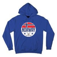 Norway Ice Hockey Flag Jersey Supporter Nordic Fan Gift Cool Gift Tall Hoodie