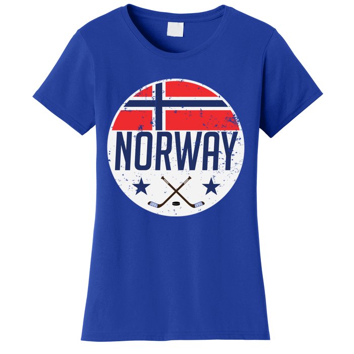 Norway Ice Hockey Flag Jersey Supporter Nordic Fan Gift Cool Gift Women's T-Shirt