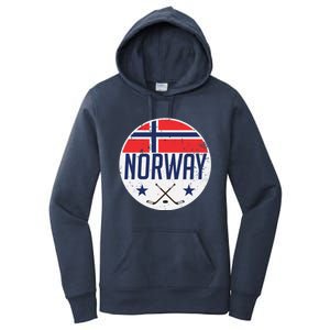 Norway Ice Hockey Flag Jersey Supporter Nordic Fan Gift Cool Gift Women's Pullover Hoodie