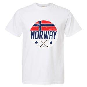 Norway Ice Hockey Flag Jersey Supporter Nordic Fan Gift Cool Gift Garment-Dyed Heavyweight T-Shirt