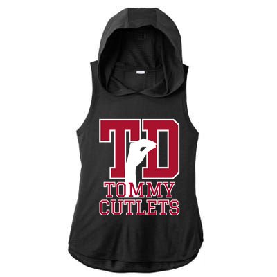 Ny Italian Hand Gesture Tommy Cutlets Football Quarterback Ladies PosiCharge Tri-Blend Wicking Draft Hoodie Tank