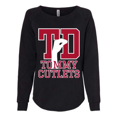 Ny Italian Hand Gesture Tommy Cutlets Football Quarterback Womens California Wash Sweatshirt