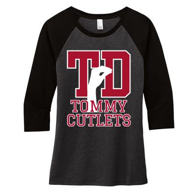 Ny Italian Hand Gesture Tommy Cutlets Football Quarterback Women's Tri-Blend 3/4-Sleeve Raglan Shirt