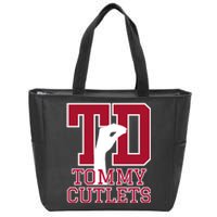 Ny Italian Hand Gesture Tommy Cutlets Football Quarterback Zip Tote Bag