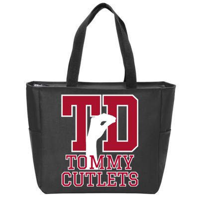 Ny Italian Hand Gesture Tommy Cutlets Football Quarterback Zip Tote Bag