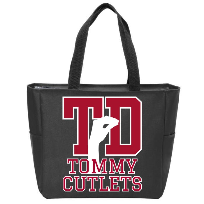 Ny Italian Hand Gesture Tommy Cutlets Football Quarterback Zip Tote Bag