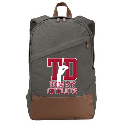 Ny Italian Hand Gesture Tommy Cutlets Football Quarterback Cotton Canvas Backpack