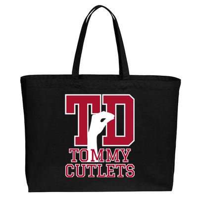 Ny Italian Hand Gesture Tommy Cutlets Football Quarterback Cotton Canvas Jumbo Tote