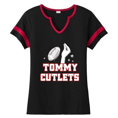 Ny Italian Hand Gesture Tommy Cutlets Football Quarterback Ladies Halftime Notch Neck Tee