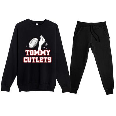 Ny Italian Hand Gesture Tommy Cutlets Football Quarterback Premium Crewneck Sweatsuit Set