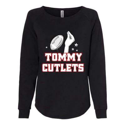 Ny Italian Hand Gesture Tommy Cutlets Football Quarterback Womens California Wash Sweatshirt