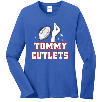 Ny Italian Hand Gesture Tommy Cutlets Football Quarterback Ladies Long Sleeve Shirt