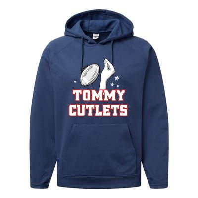 Ny Italian Hand Gesture Tommy Cutlets Football Quarterback Performance Fleece Hoodie