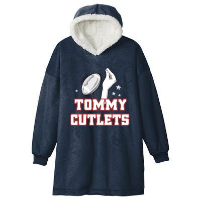 Ny Italian Hand Gesture Tommy Cutlets Football Quarterback Hooded Wearable Blanket