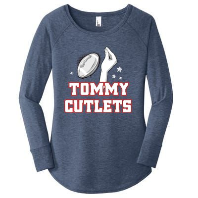 Ny Italian Hand Gesture Tommy Cutlets Football Quarterback Women's Perfect Tri Tunic Long Sleeve Shirt