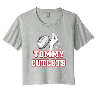 Ny Italian Hand Gesture Tommy Cutlets Football Quarterback Women's Crop Top Tee