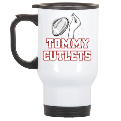 Ny Italian Hand Gesture Tommy Cutlets Football Quarterback Stainless Steel Travel Mug