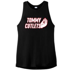 NY Italian Hand Gesture Tommy Cutlets Football Quarterback  Ladies PosiCharge Tri-Blend Wicking Tank