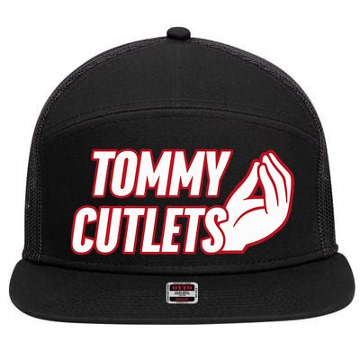 NY Italian Hand Gesture Tommy Cutlets Football Quarterback  7 Panel Mesh Trucker Snapback Hat