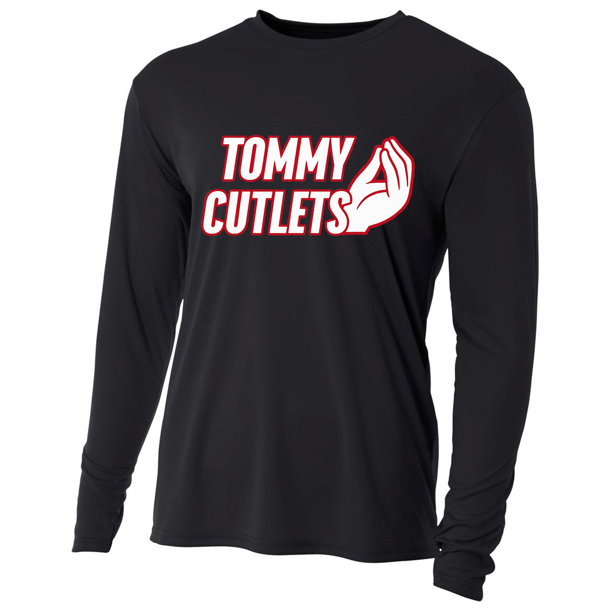 NY Italian Hand Gesture Tommy Cutlets Football Quarterback  Cooling Performance Long Sleeve Crew