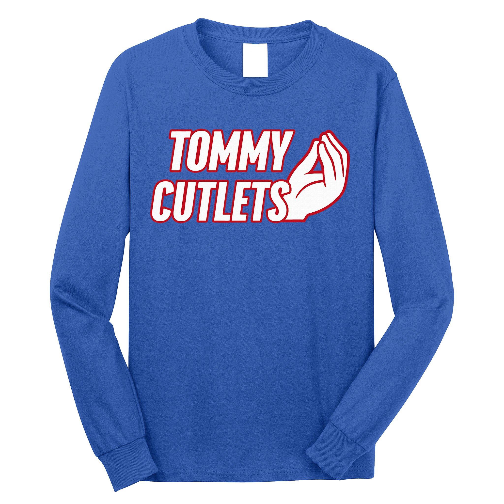 NY Italian Hand Gesture Tommy Cutlets Football Quarterback  Long Sleeve Shirt