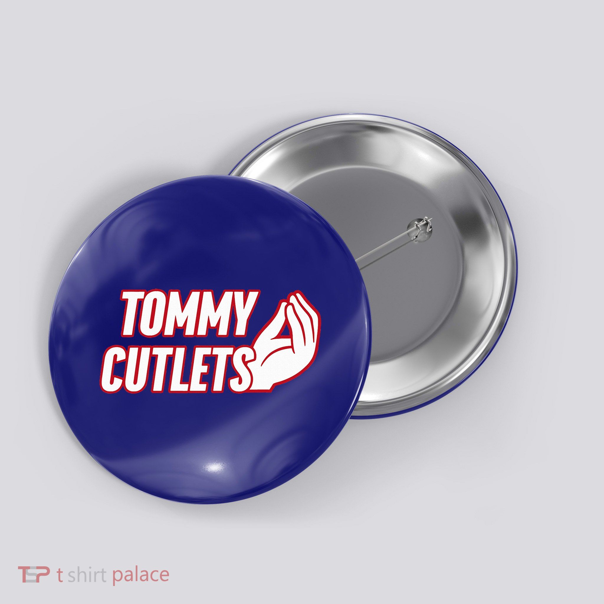 NY Italian Hand Gesture Tommy Cutlets Football Quarterback  Button