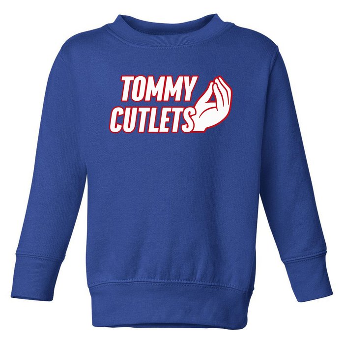 NY Italian Hand Gesture Tommy Cutlets Football Quarterback  Toddler Sweatshirt