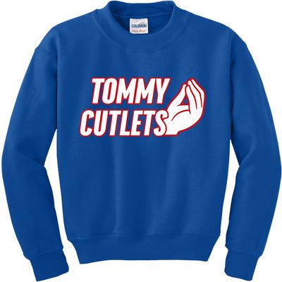 NY Italian Hand Gesture Tommy Cutlets Football Quarterback  Kids Sweatshirt