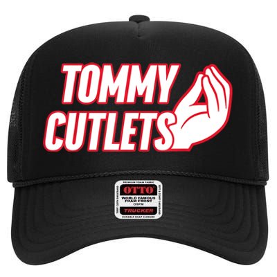 Ny Italian Hand Gesture Tommy Cutlets Football Quarterback High Crown Mesh Back Trucker Hat