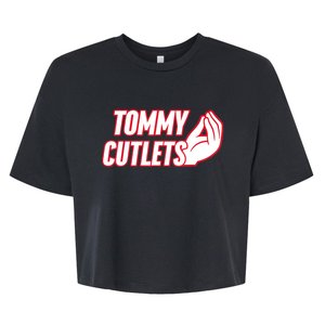 Ny Italian Hand Gesture Tommy Cutlets Football Quarterback Bella+Canvas Jersey Crop Tee