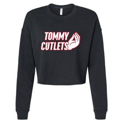 Ny Italian Hand Gesture Tommy Cutlets Football Quarterback Cropped Pullover Crew