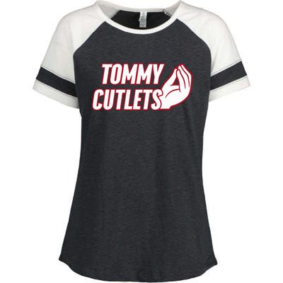 Ny Italian Hand Gesture Tommy Cutlets Football Quarterback Enza Ladies Jersey Colorblock Tee