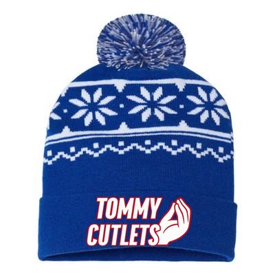 Ny Italian Hand Gesture Tommy Cutlets Football Quarterback USA-Made Snowflake Beanie