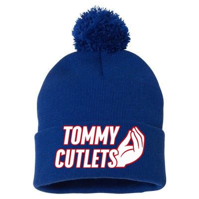 Ny Italian Hand Gesture Tommy Cutlets Football Quarterback Pom Pom 12in Knit Beanie