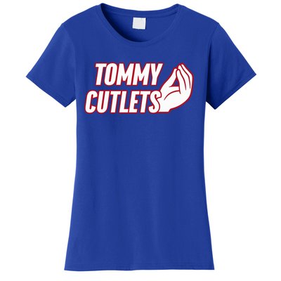 Ny Italian Hand Gesture Tommy Cutlets Football Quarterback Women's T-Shirt