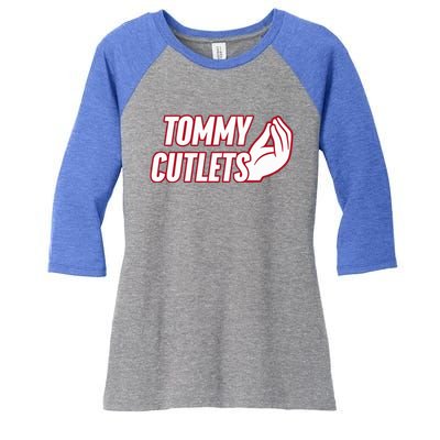 Ny Italian Hand Gesture Tommy Cutlets Football Quarterback Women's Tri-Blend 3/4-Sleeve Raglan Shirt