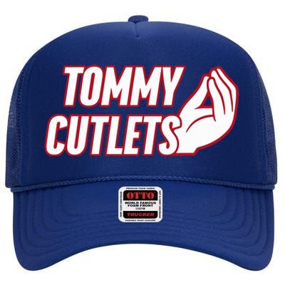 Ny Italian Hand Gesture Tommy Cutlets Football Quarterback High Crown Mesh Back Trucker Hat