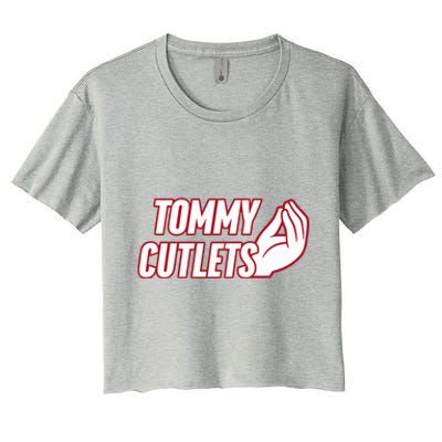 Ny Italian Hand Gesture Tommy Cutlets Football Quarterback Women's Crop Top Tee