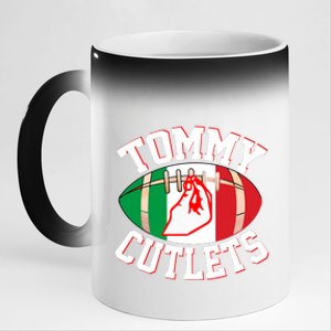 Ny Italian Hand Gesture Tommy_ Cutlets Football Quarterback Trendy Desing 11oz Black Color Changing Mug